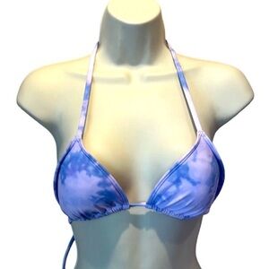 New Hollister Women’s String Bikini Slider Top Size Small Purple Blue NWT